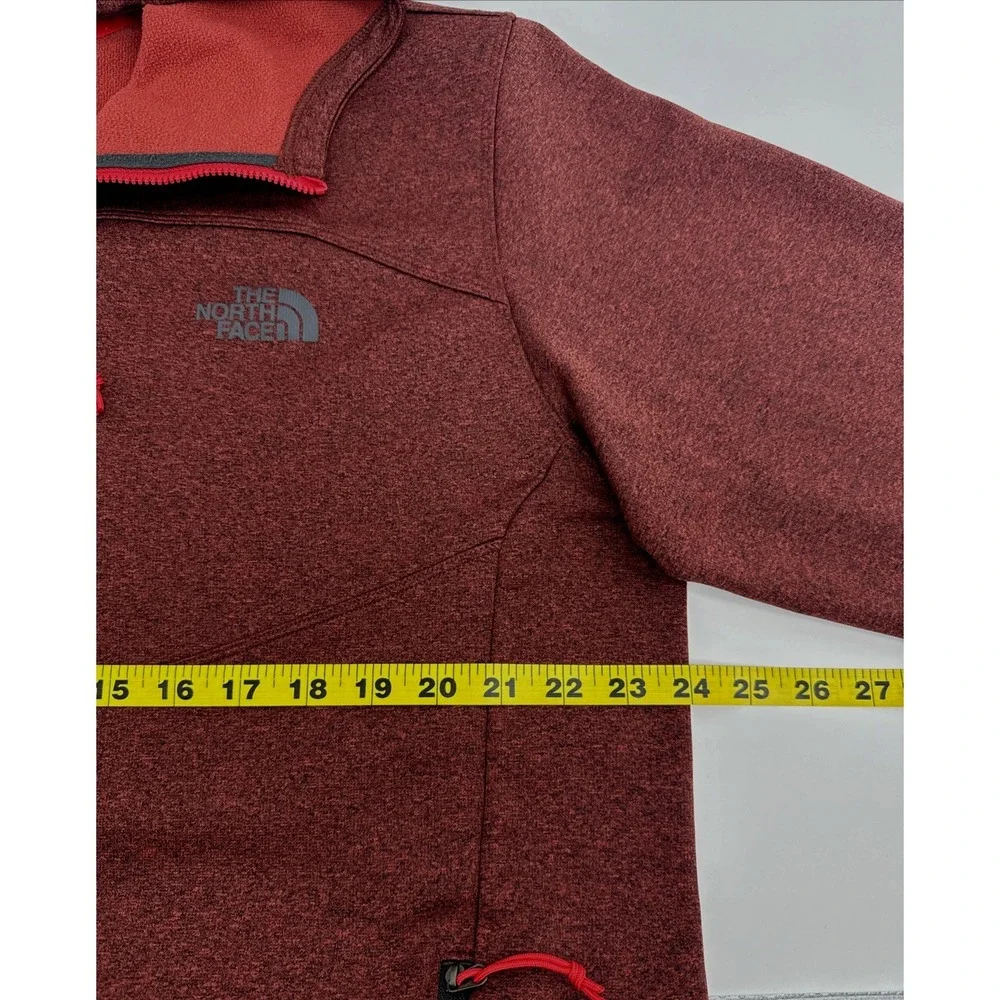 North Face Full Zip Hoodie Men's XL Rust/Red Gray Performance Fleece Jacket